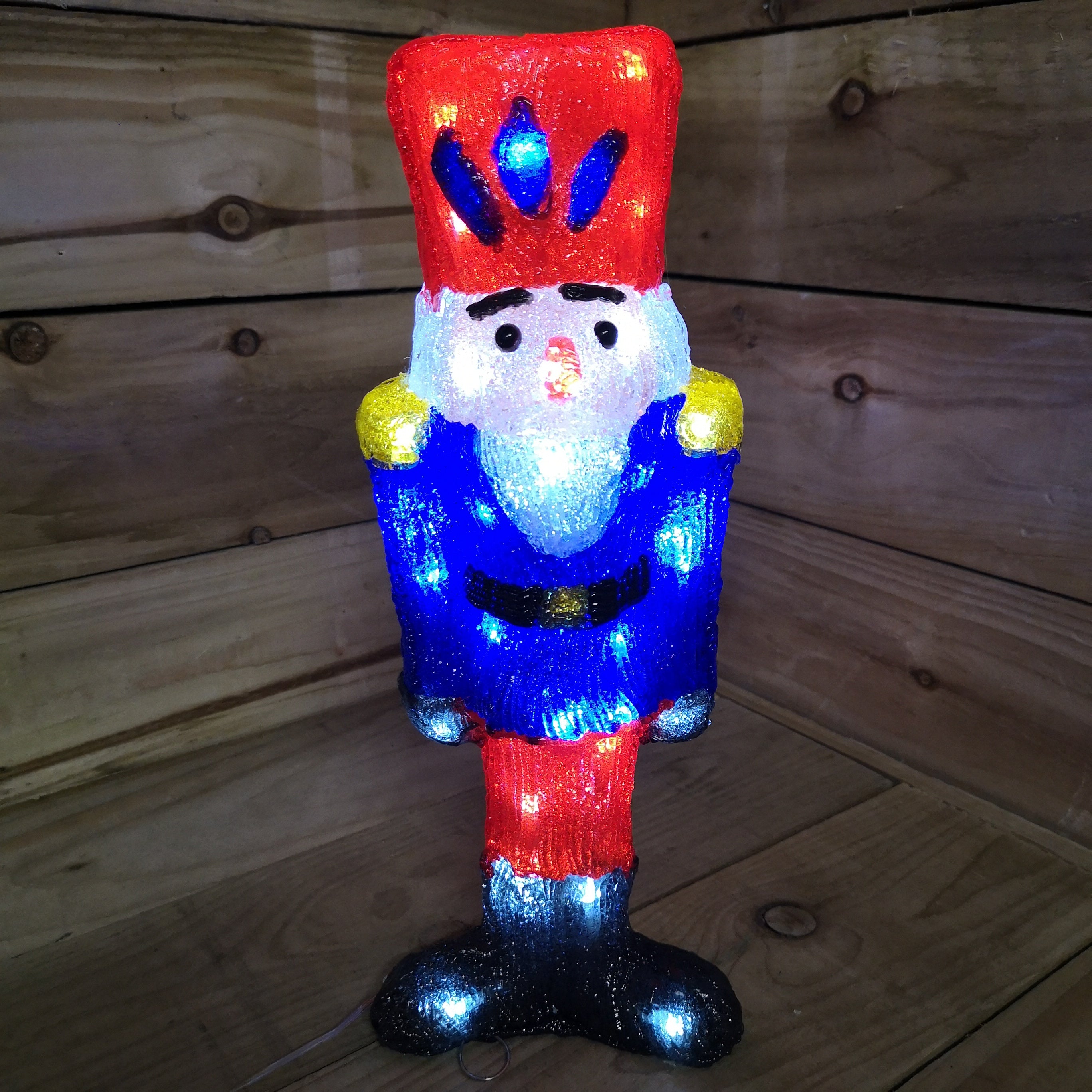 40cm LED Acrylic Christmas Nutcracker Decoration in Choice of 2 Designs