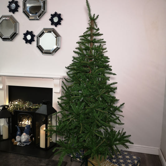 7ft (210cm) Snowtime Pinna Pine Plain Green Artificial Christmas Tree 2736