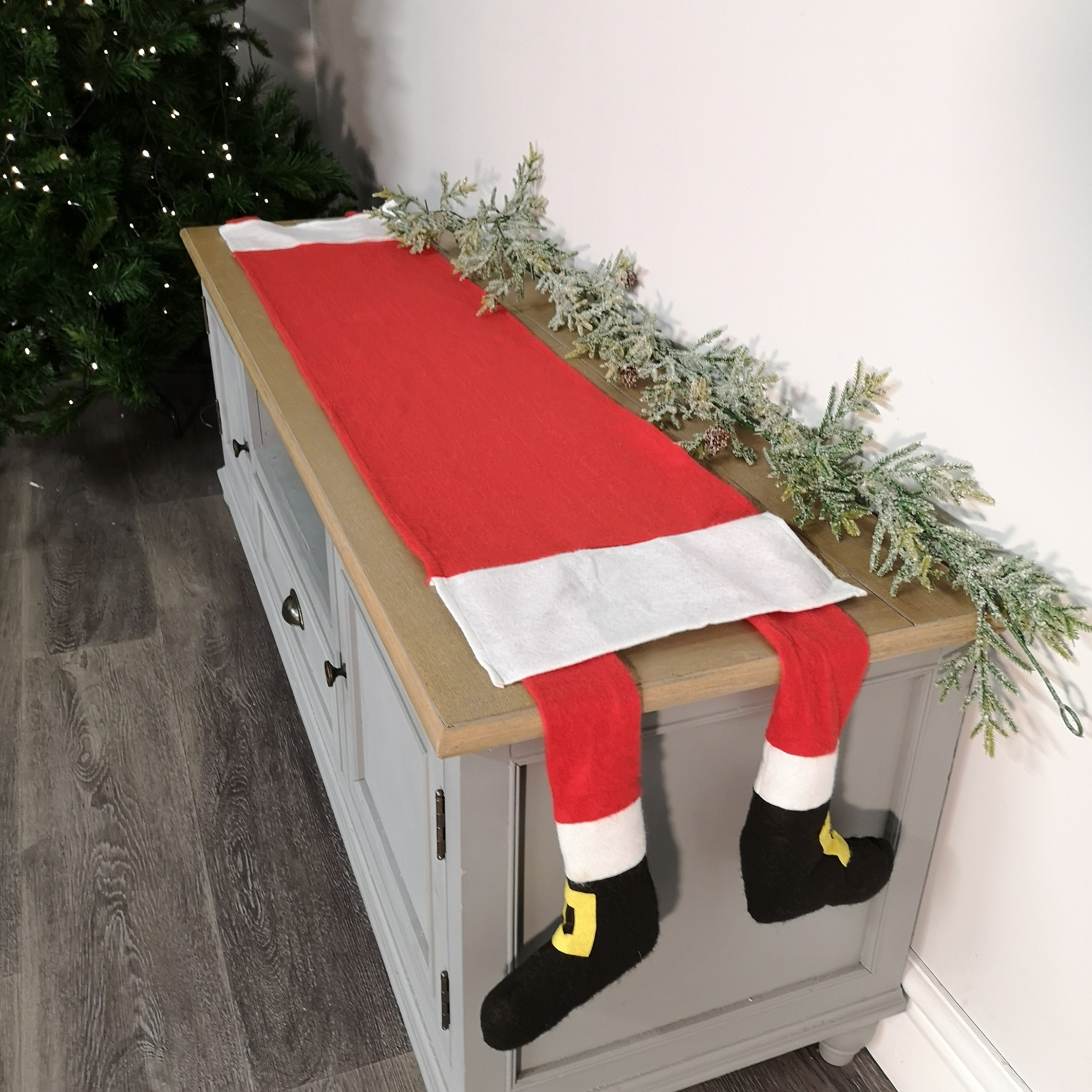 30cm x 176cm Santa Legs Table Runner / Father Christmas Decoration