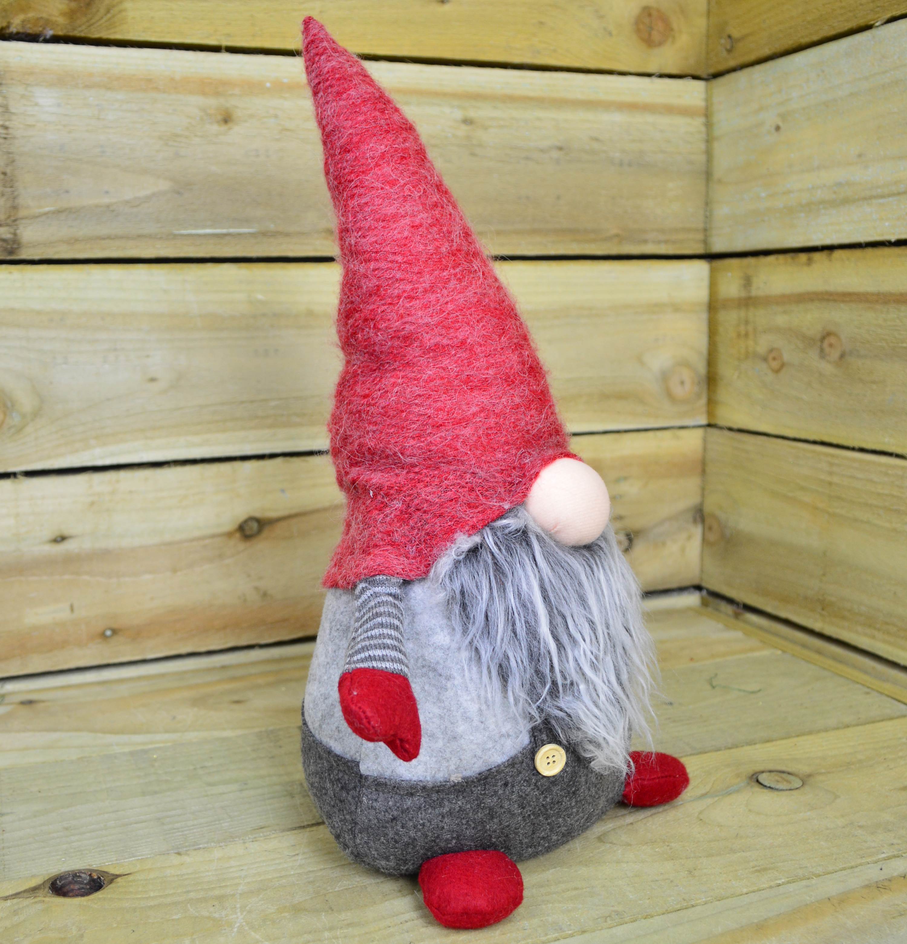 31cm Grey Haired Christmas Gonk - Christmas Festive Decoration Santa Gonk
