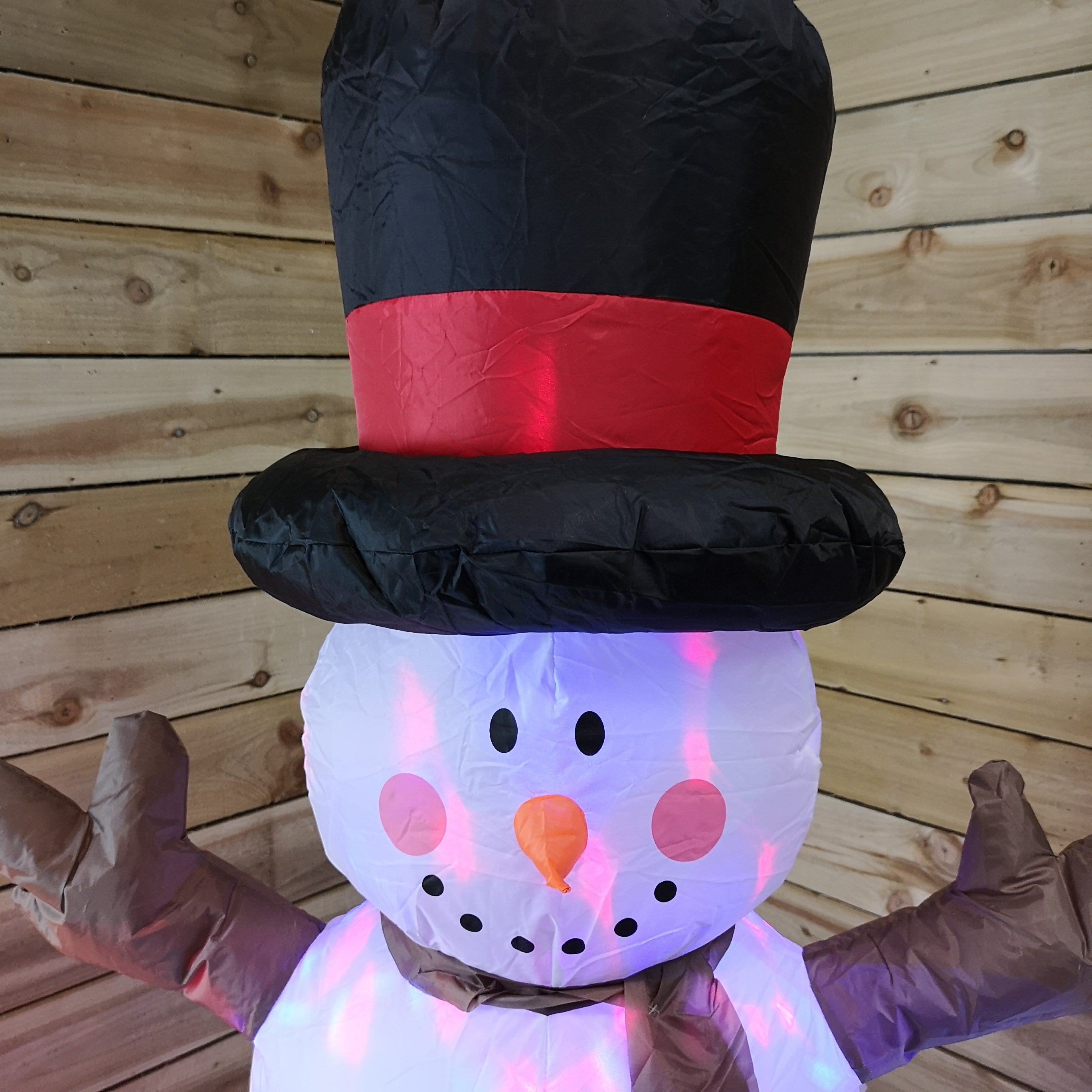 Premier Indoor Outdoor 1.5m Lit Inflatable Multi Coloured Flashing Snowman with Fox And Squirrel