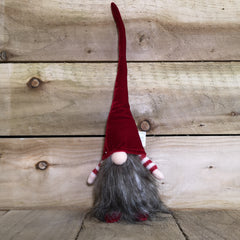 40cm Festive Christmas Gonk with Haired Body & Long Burgundy Hat