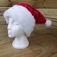 Snow White Luxury Plush Santa Hat With White Fur