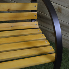 Outdoor 2 Person Wood & Metal Garden Bench Seat / Chair