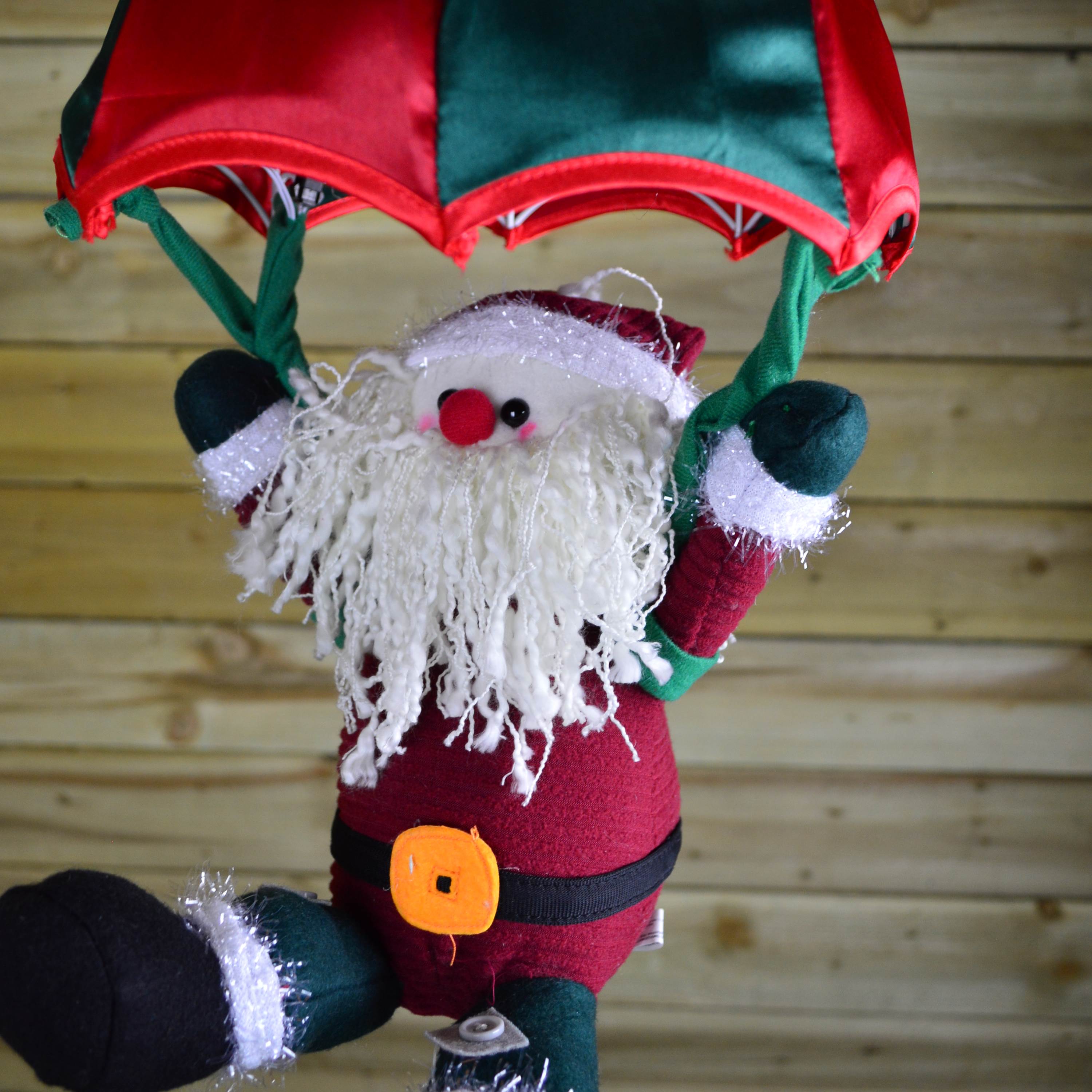 45cm Premier Animated & Musical Parachuting Christmas Character - Santa