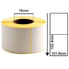 x1000 Large White Self Adhesive Labels 101mm x 152.4mm