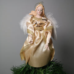 18cm Premier Bauble Tree Topper Angel Christmas Decoration in Gold