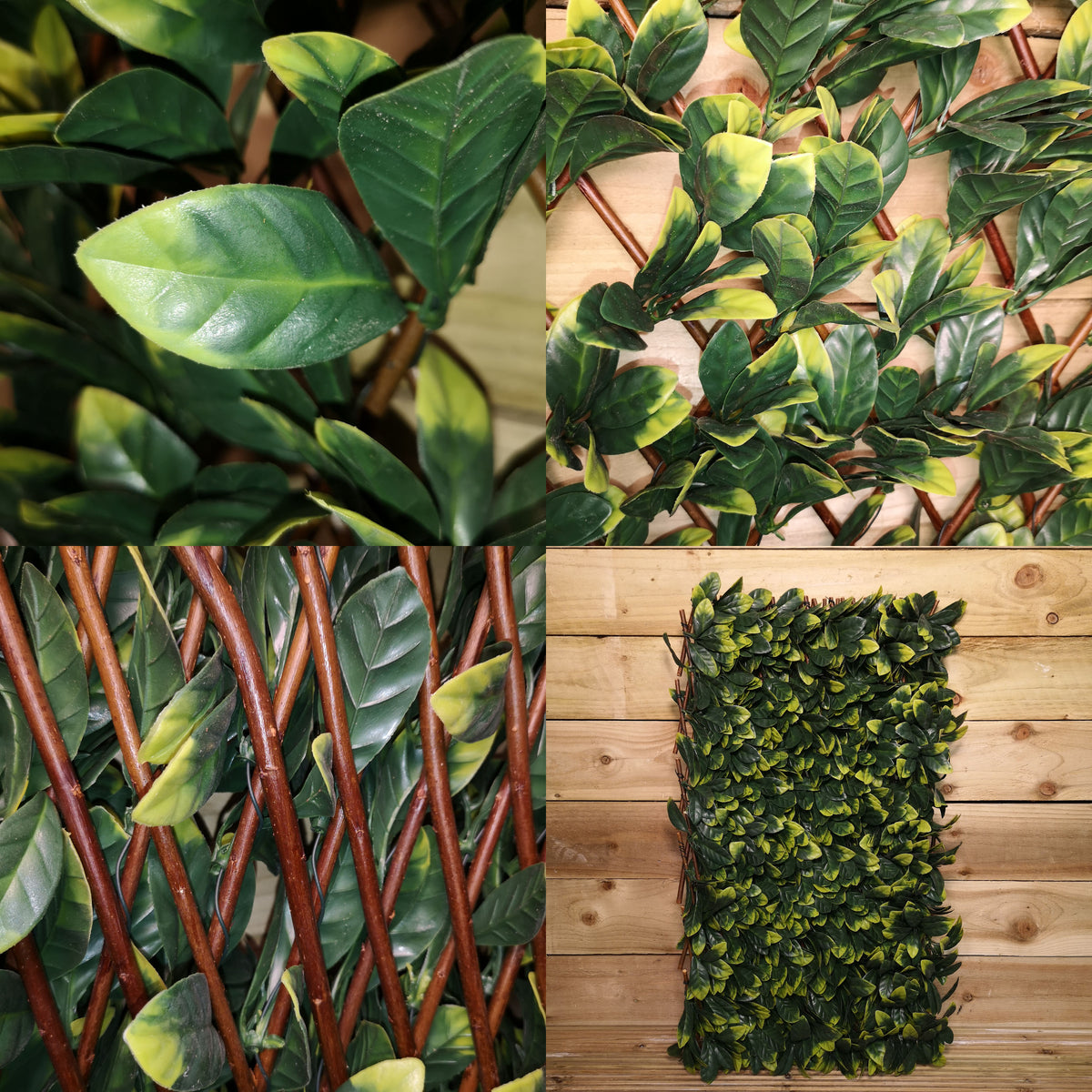 180cm x 60cm Artificial Fence Garden Trellis Privacy Screening Indoor Outdoor Wall Panel - Laurel Leaf