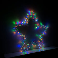 90cm Premier Twinkling LED White Star Silhouette Christmas Decoration in Multicoloured
