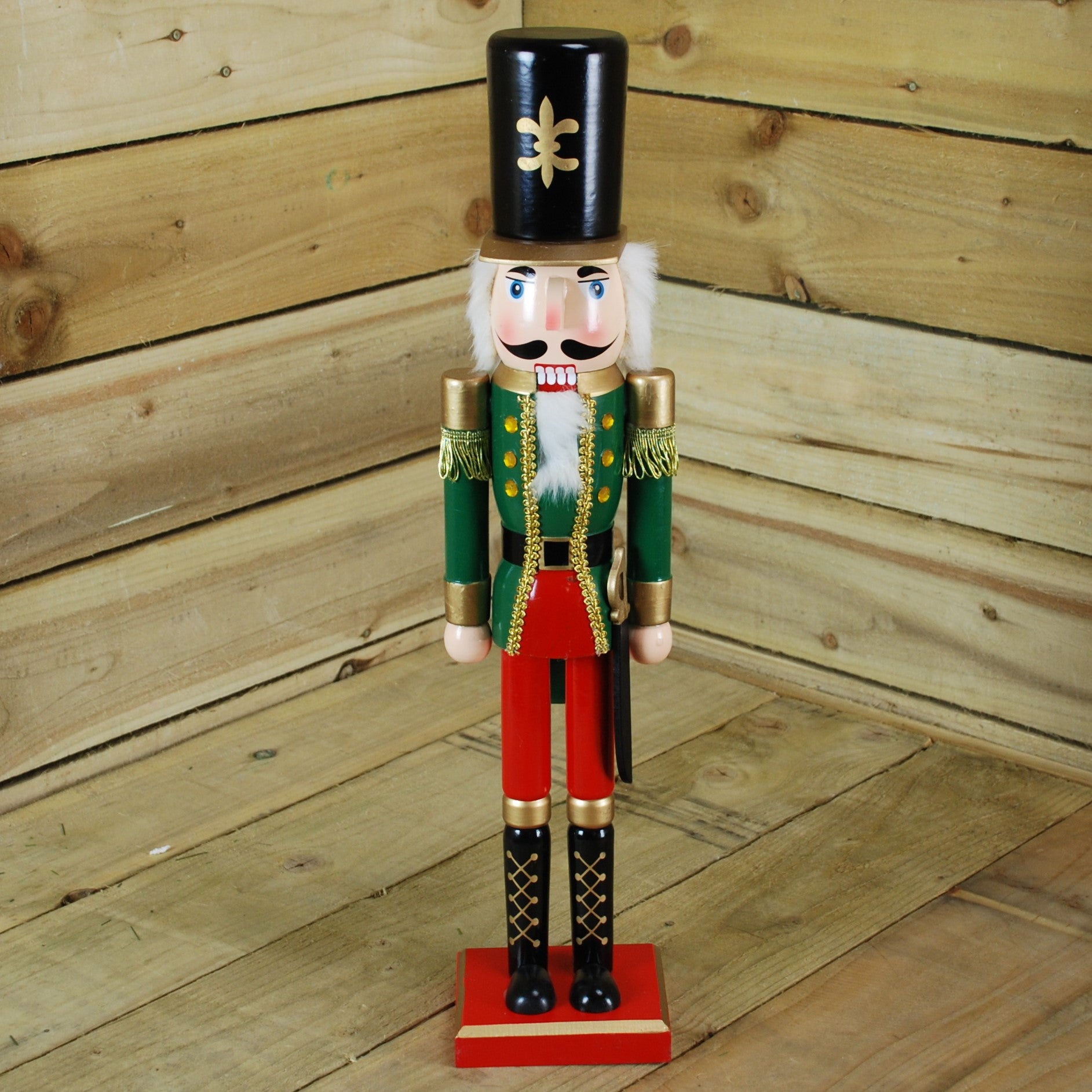 60cm Tall Premier Christmas Nutcracker Wooden Soldier Decoration
