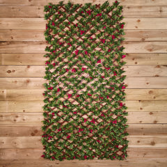 100cm x 200cm PE Backed Artificial Fence Garden Trellis Privacy Screening Indoor Outdoor Wall Panel - Bougainvilea Leaf