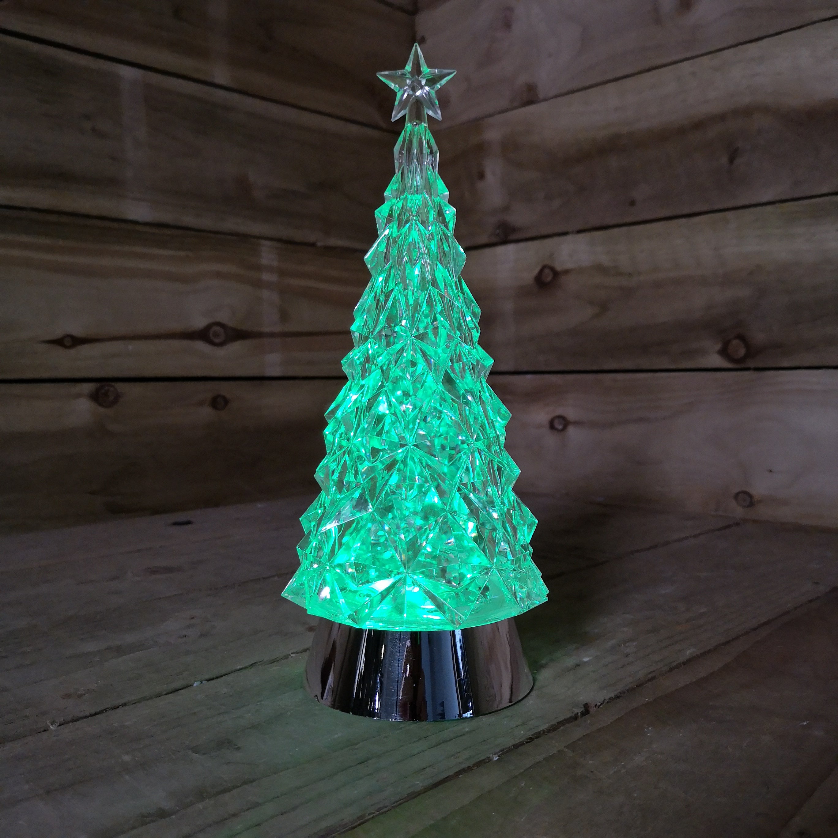 28cm RGB LED Christmas Tree Water Lantern Spinner Battery Operated