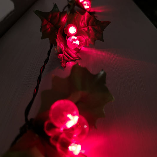 3.6m 50 LED Red Berry and Holly Lights For Outdoor and Indoor Use