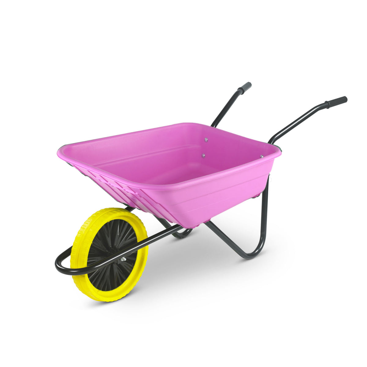 90 Litre Shire Heavy Duty Plastic Wheelbarrow – Pink – Puncture Proof Wheel