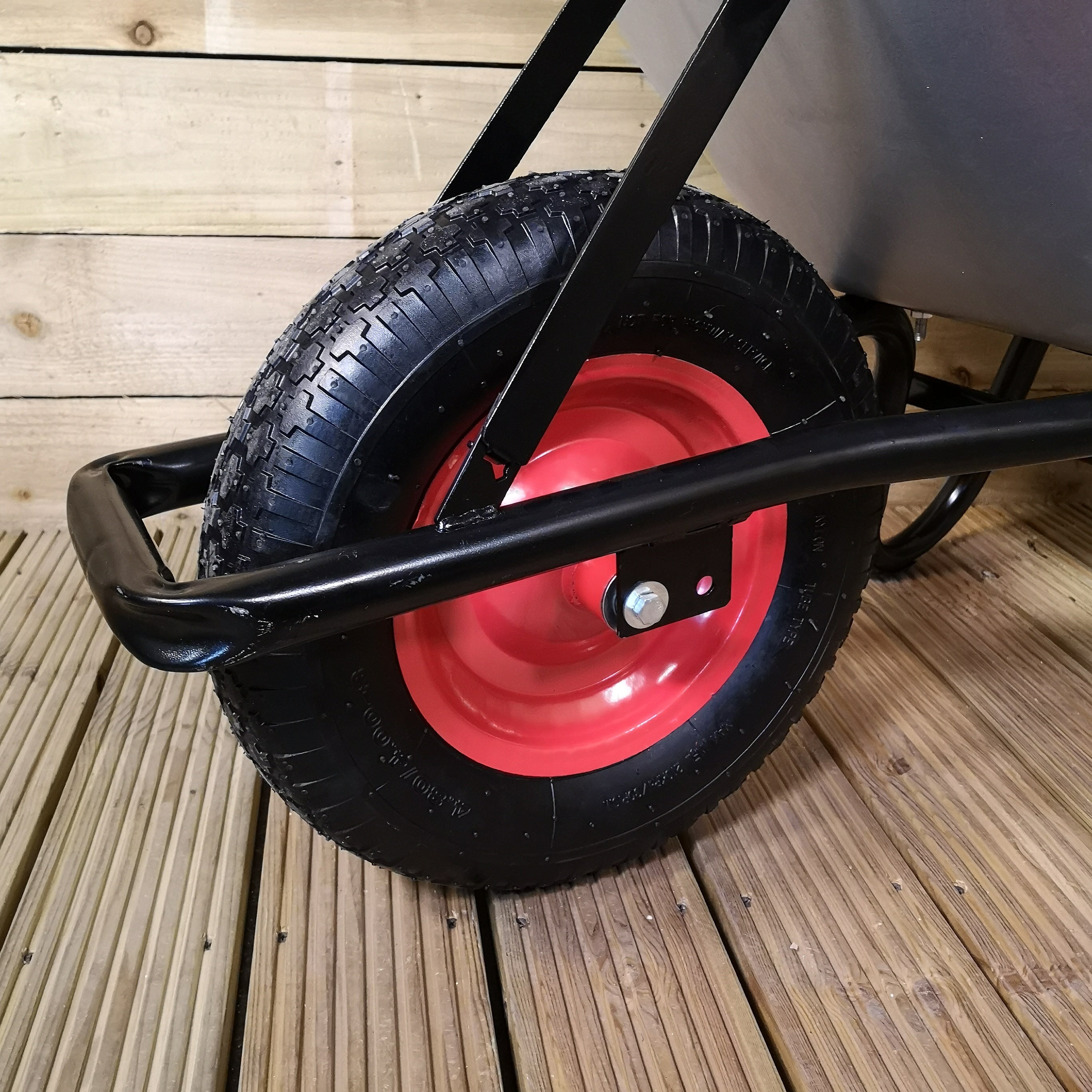 FACTORY SECONDS 90 Litre 150kg Capacity Heavy Duty Galvanised Samuel Alexander Metal Garden Wheelbarrow with Pneumatic Tyre