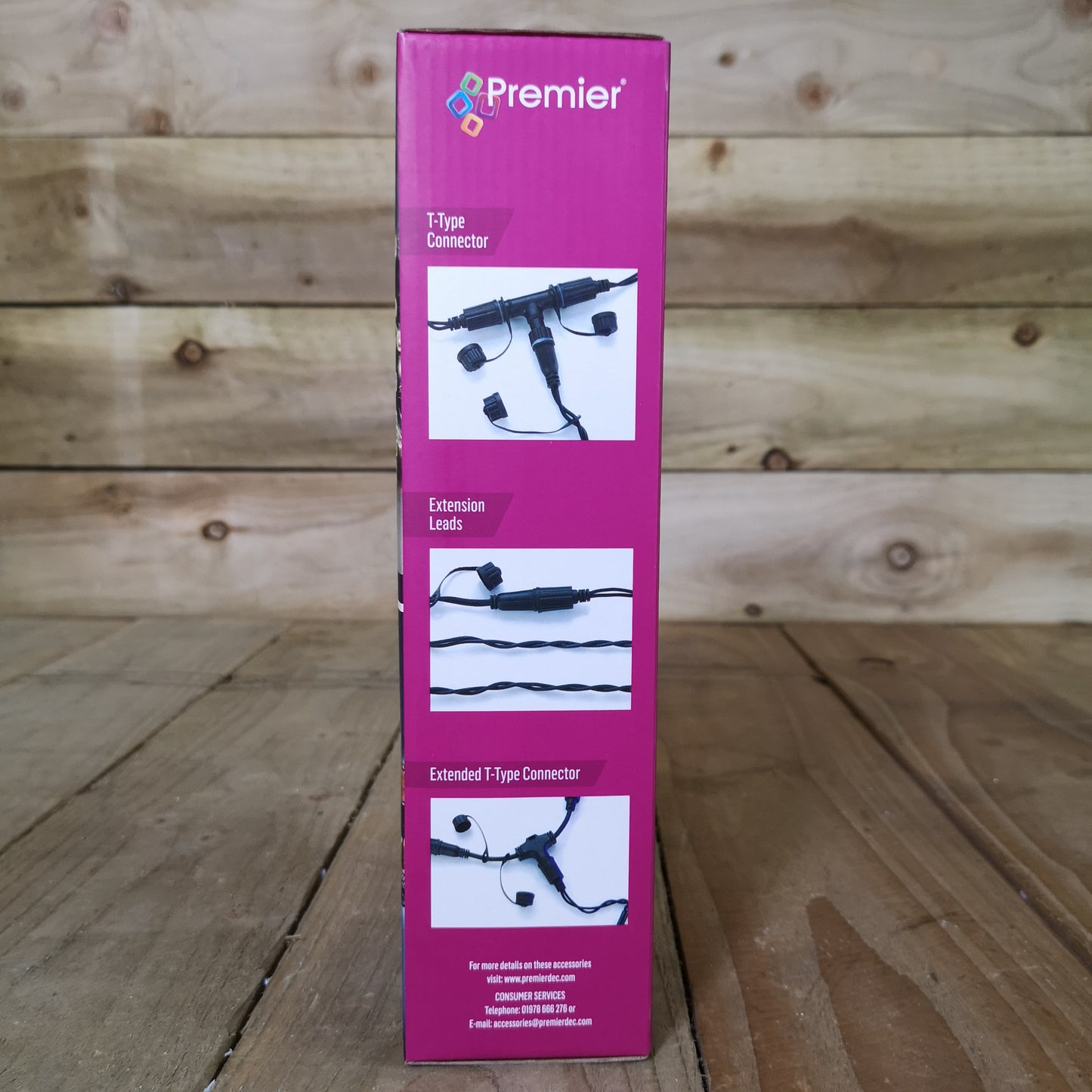 100 LED 8m Premier Christmas Connectable Outdoor Static Lights in Cool White