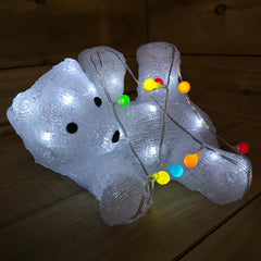 21cm LED Indoor Outdoor Acrylic Polar Bear Christmas Decoration in Cool White