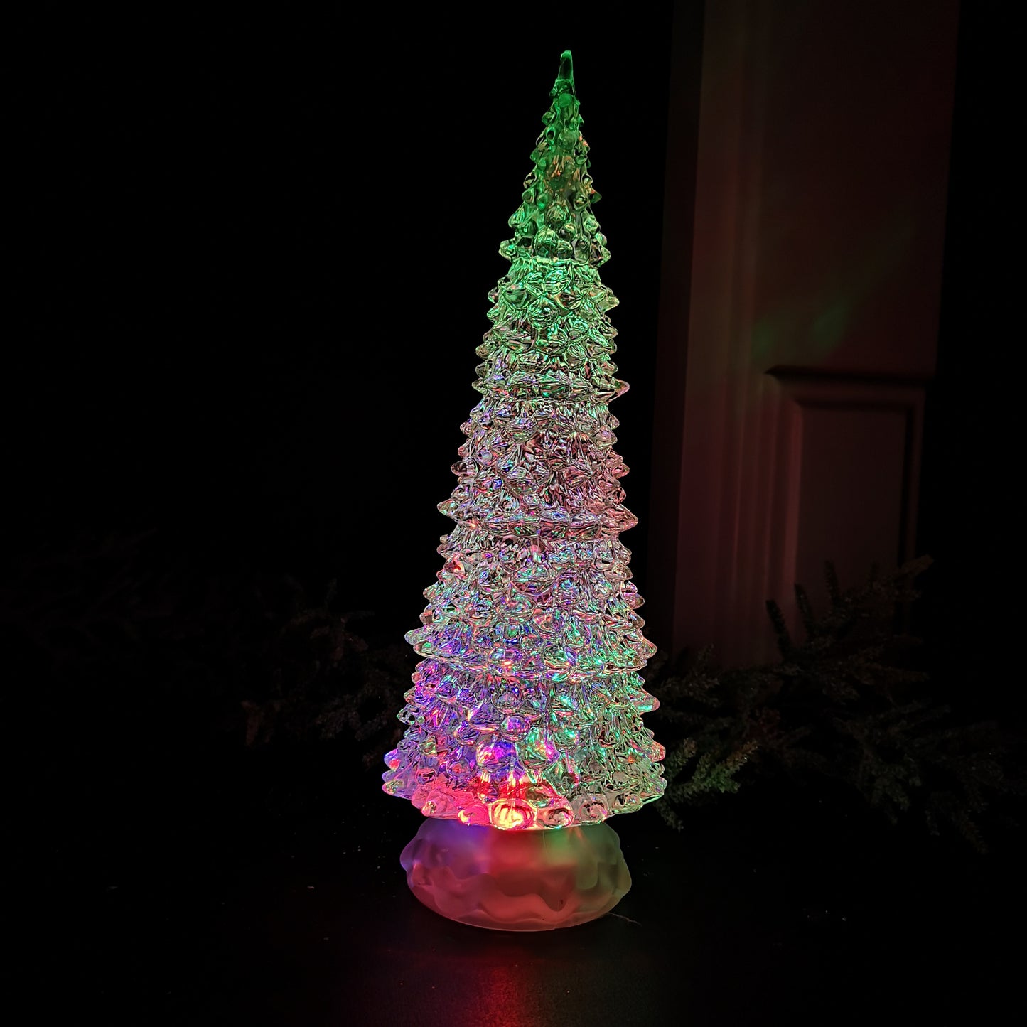 30cm Dual Power Water Spinner Christmas Tree with Timer & Colour Changing LED's