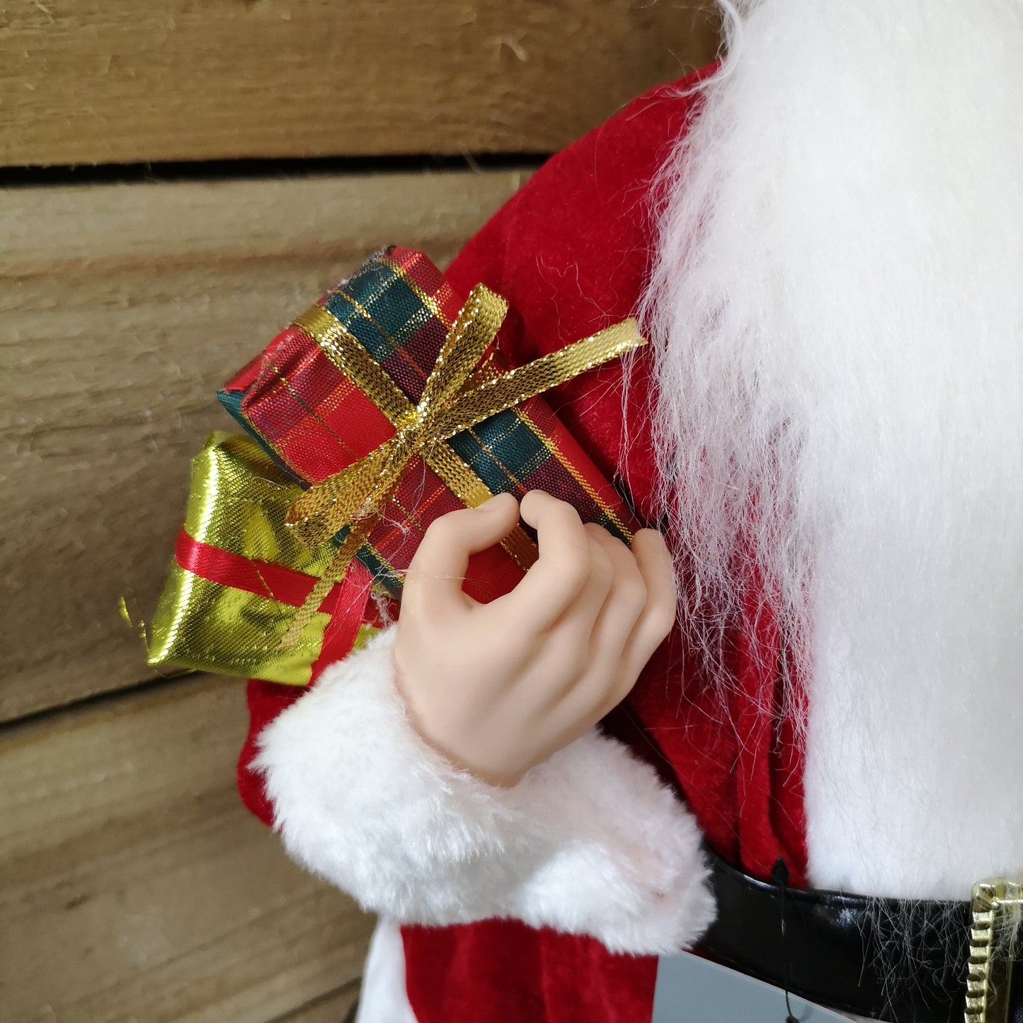 60cm Standing Indoor Santa Claus / Father Christmas with List and Parcels Plush Decoration