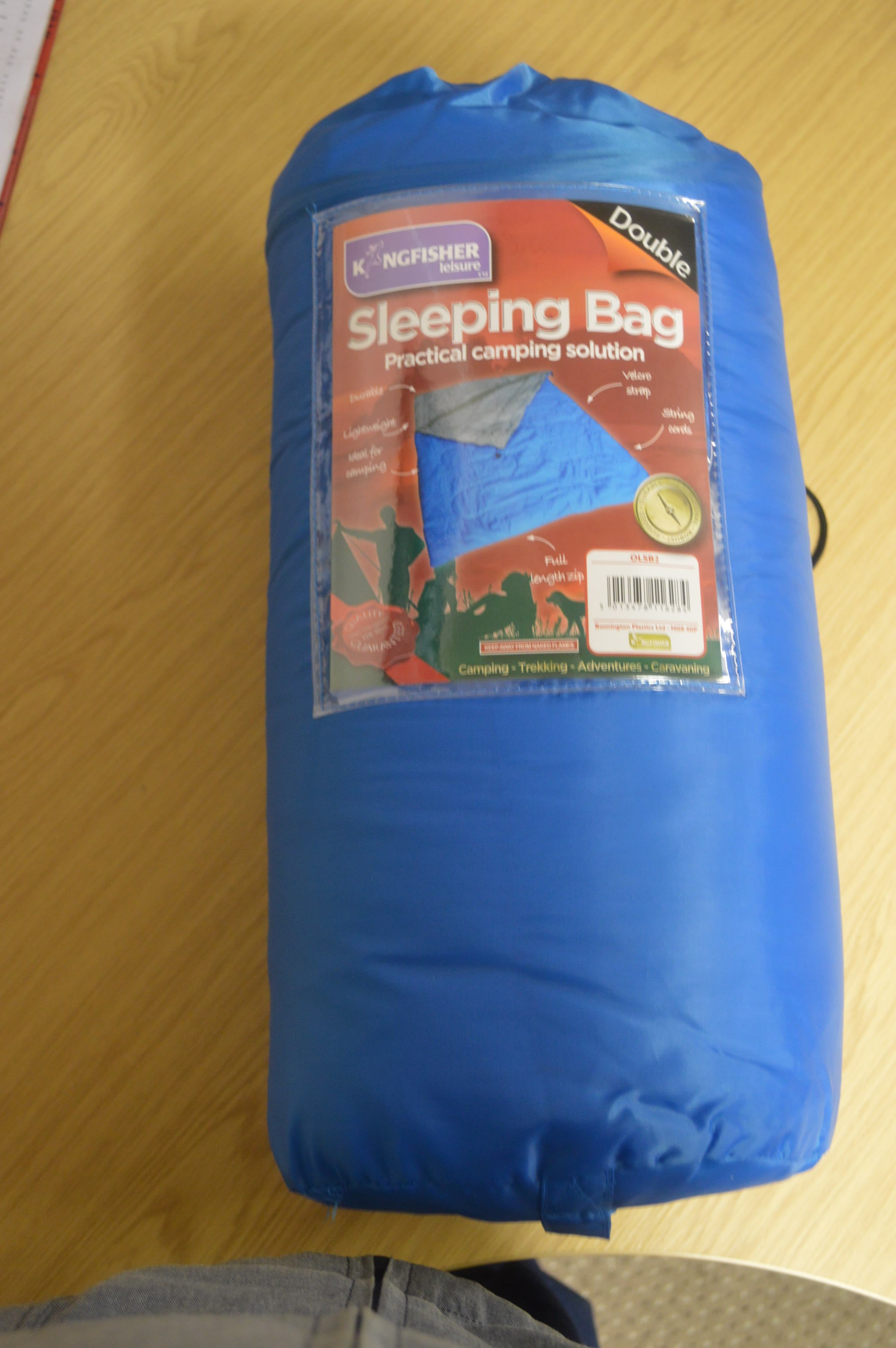 Double / 2 Person Camping Sleeping Bag with Zip & Stuff Sack
