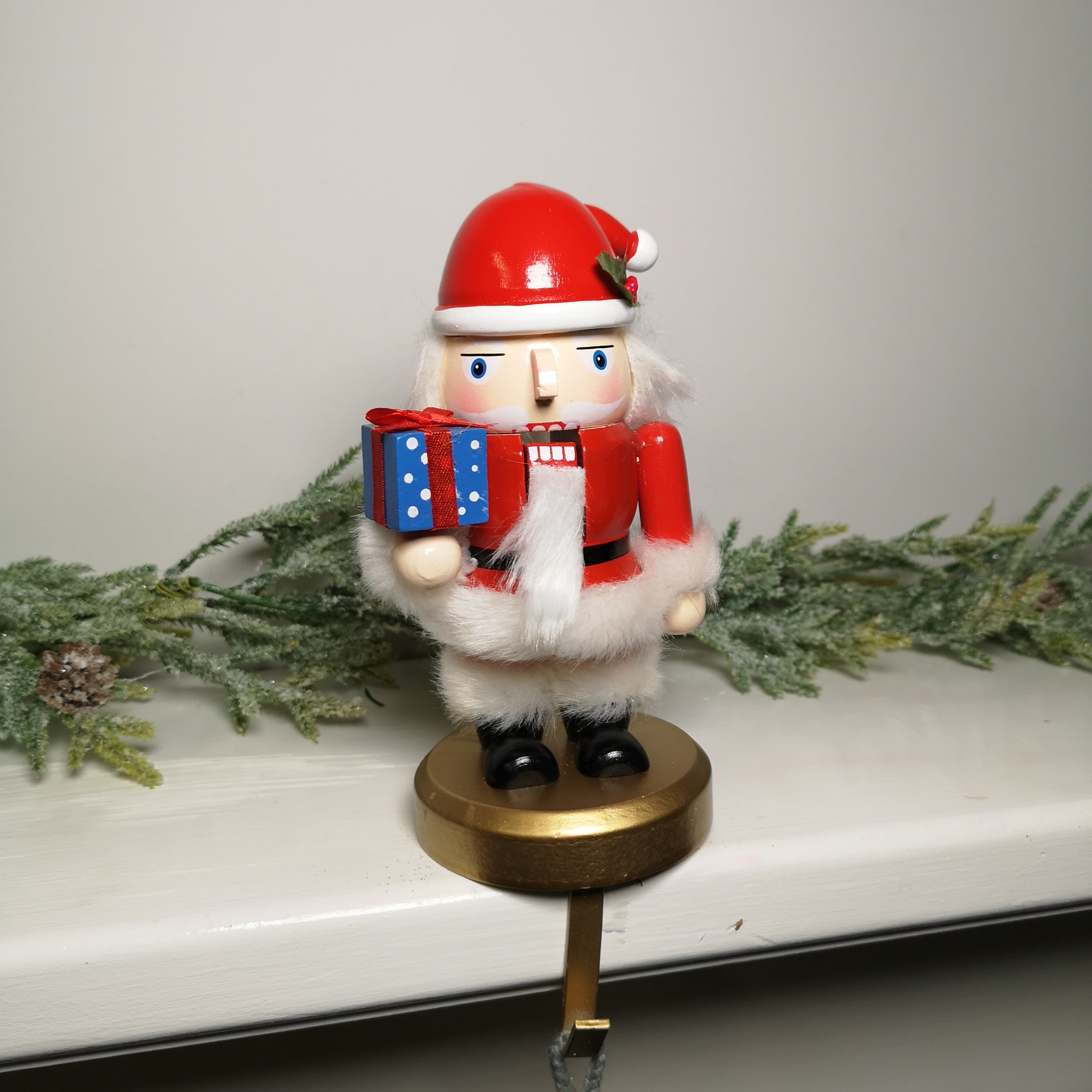 24cm Premier Wooden Christmas Santa Nutcracker Stocking Holder