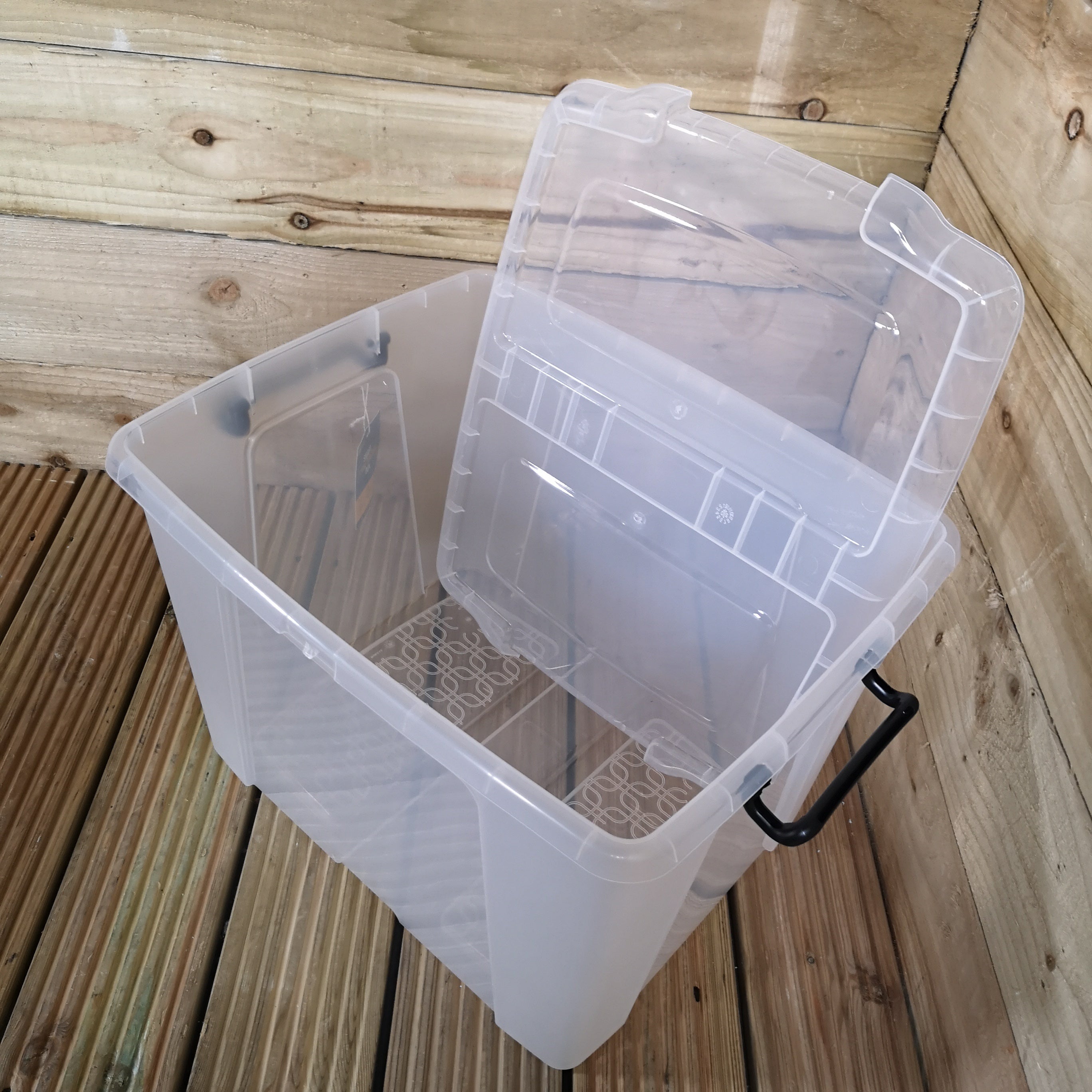 40L Smart Storage Box, Clear with Clear Extra Strong Lid, Stackable and Nestable Design Storage Solution