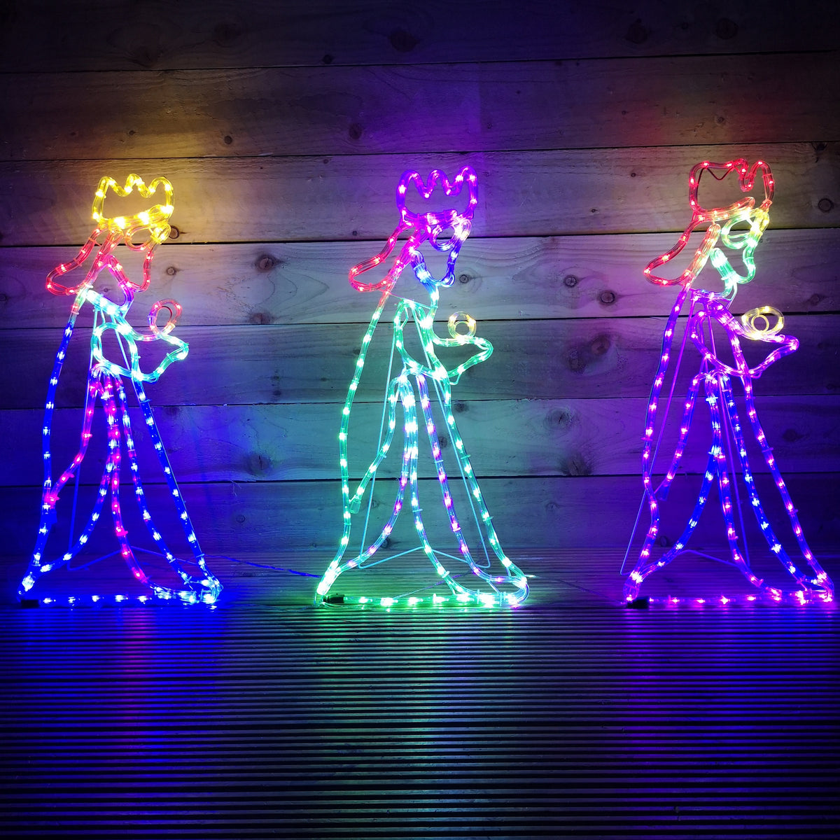 Premier Indoor Outdoor 70cm Three Wise Men Rope Light 360 Multi-coloured LEDs