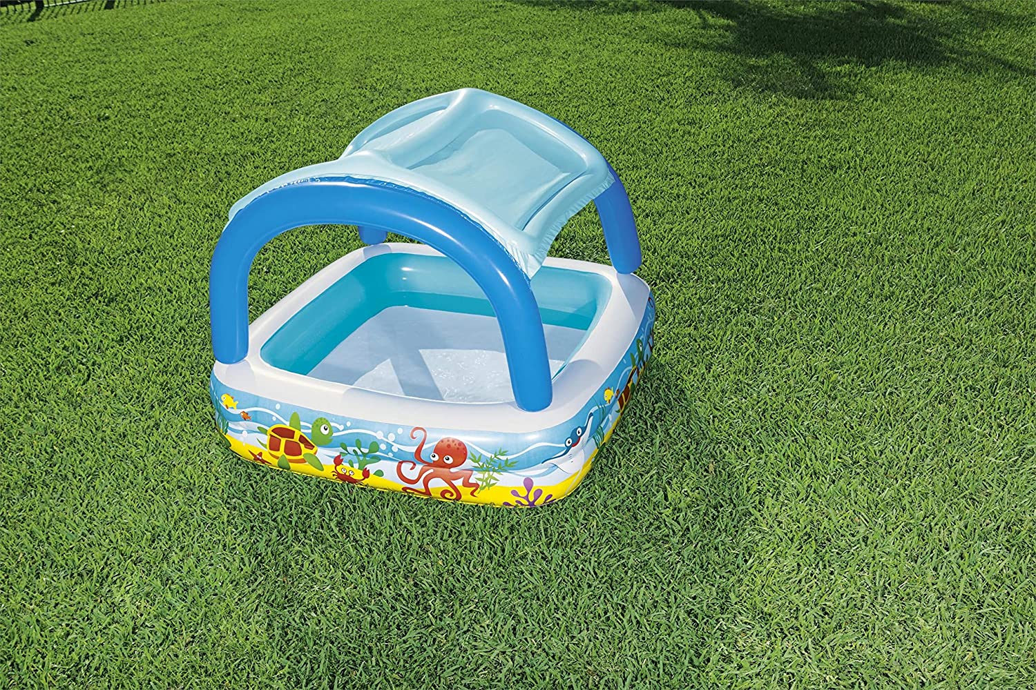 147cm x 147cm Bestway Sea Design Kids Play Paddling Pool with Removable Canopy