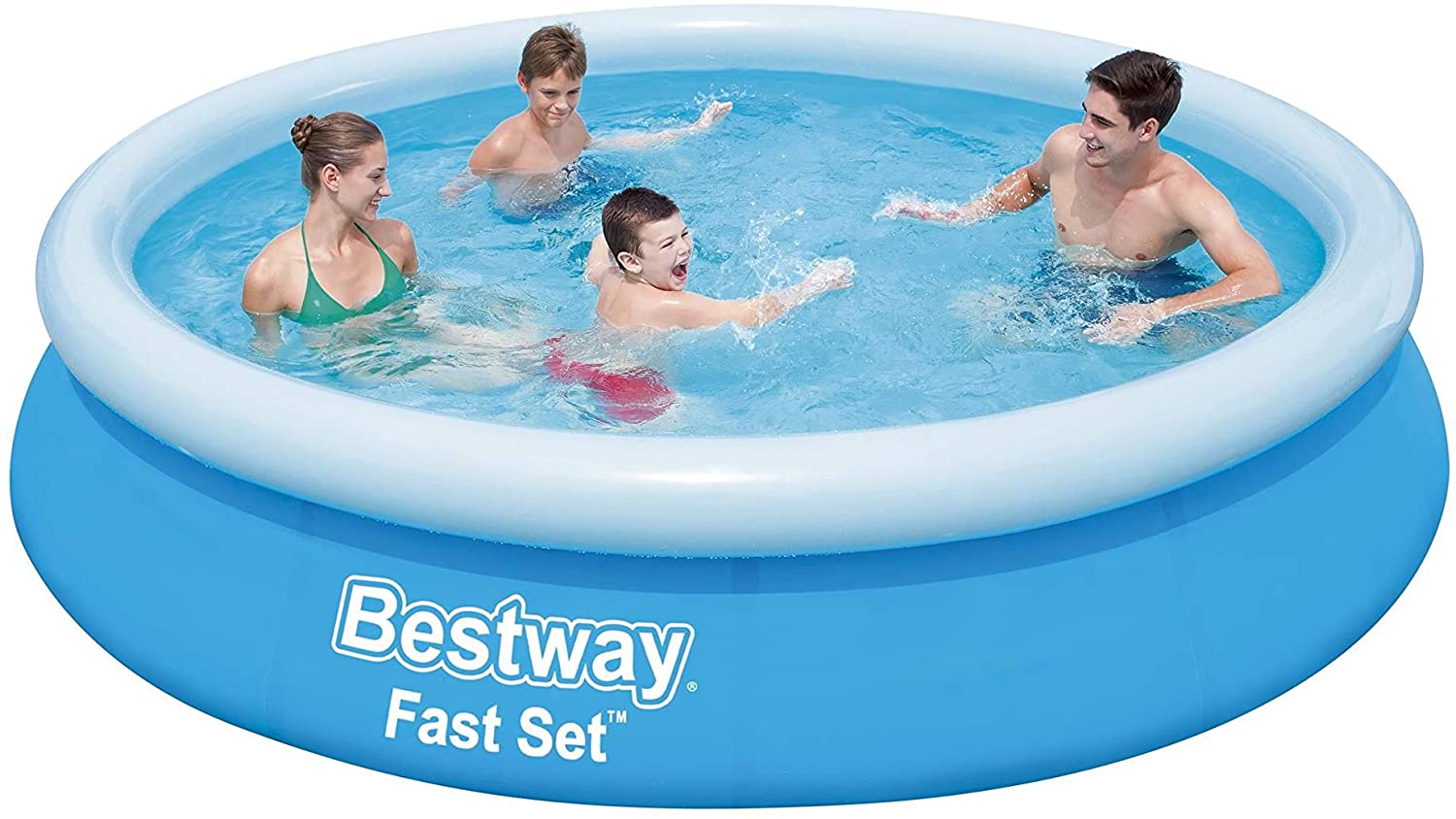 Bestway Fast Set Large Round Family Swimming Paddling Pool 3.66m x 76cm 5337L