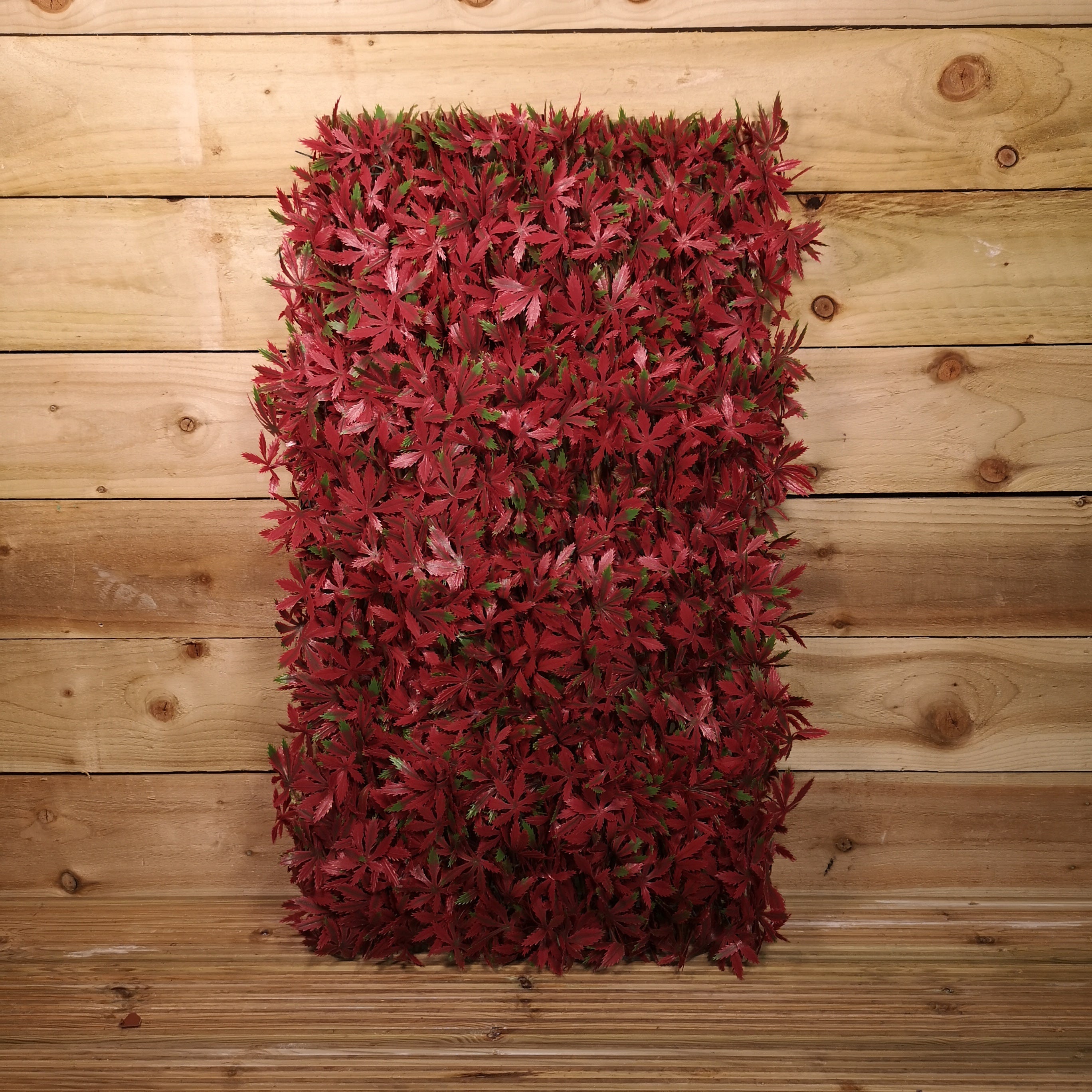 180cm x 60cm Artificial Fence Garden Trellis Privacy Screening Indoor Outdoor Wall Panel - Red Acer