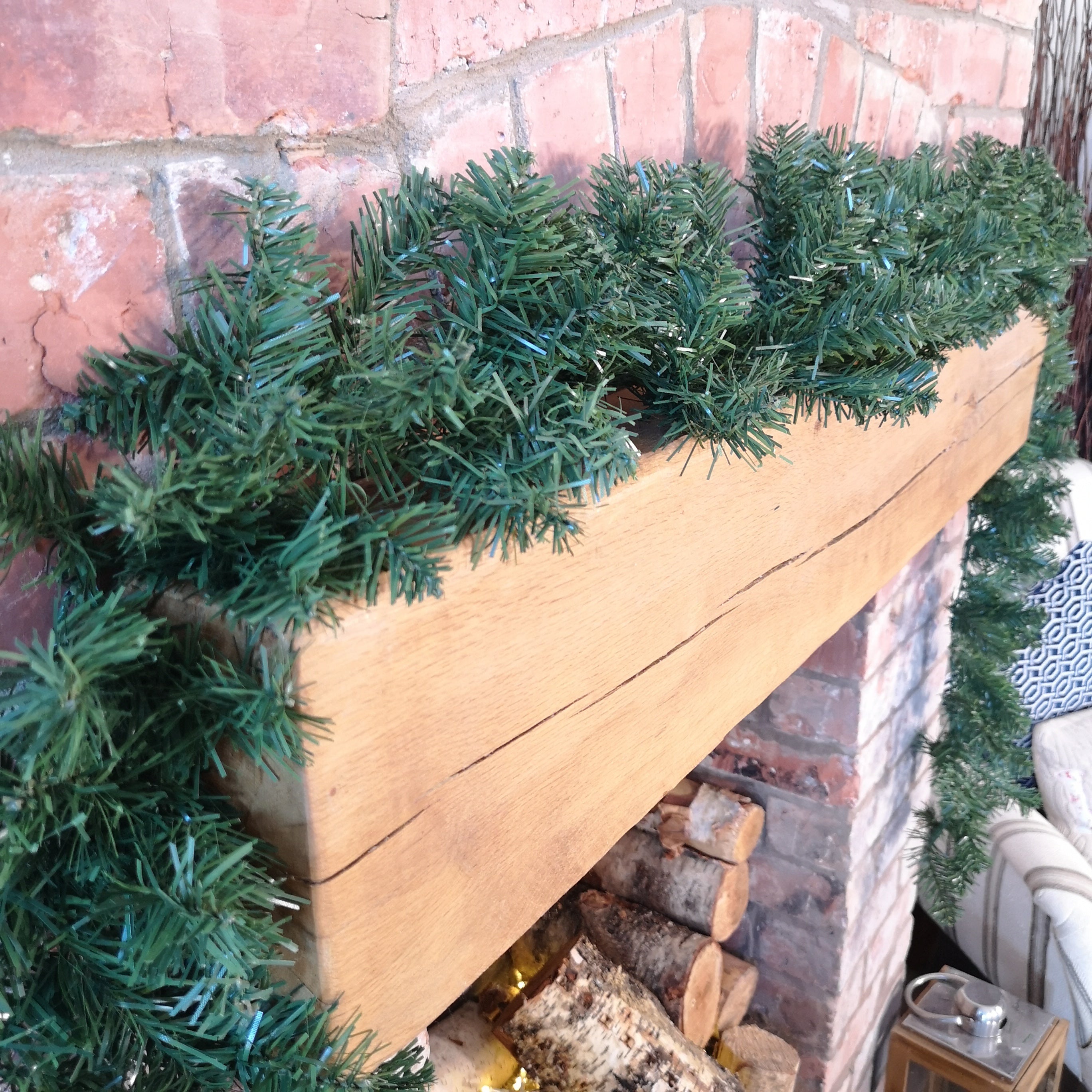 270cm (9ft) x 25cm Plain Green Imperial Pine Christmas Garland Decoration 