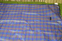 150cm x 115cm Patterned Waterproof Picnic Blanket / Rug - BLUE