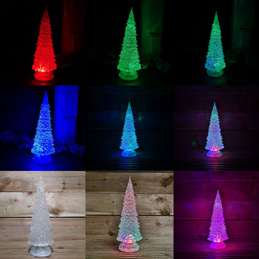 30cm Dual Power Water Spinner Christmas Tree with Timer & Colour Changing LED's 2736