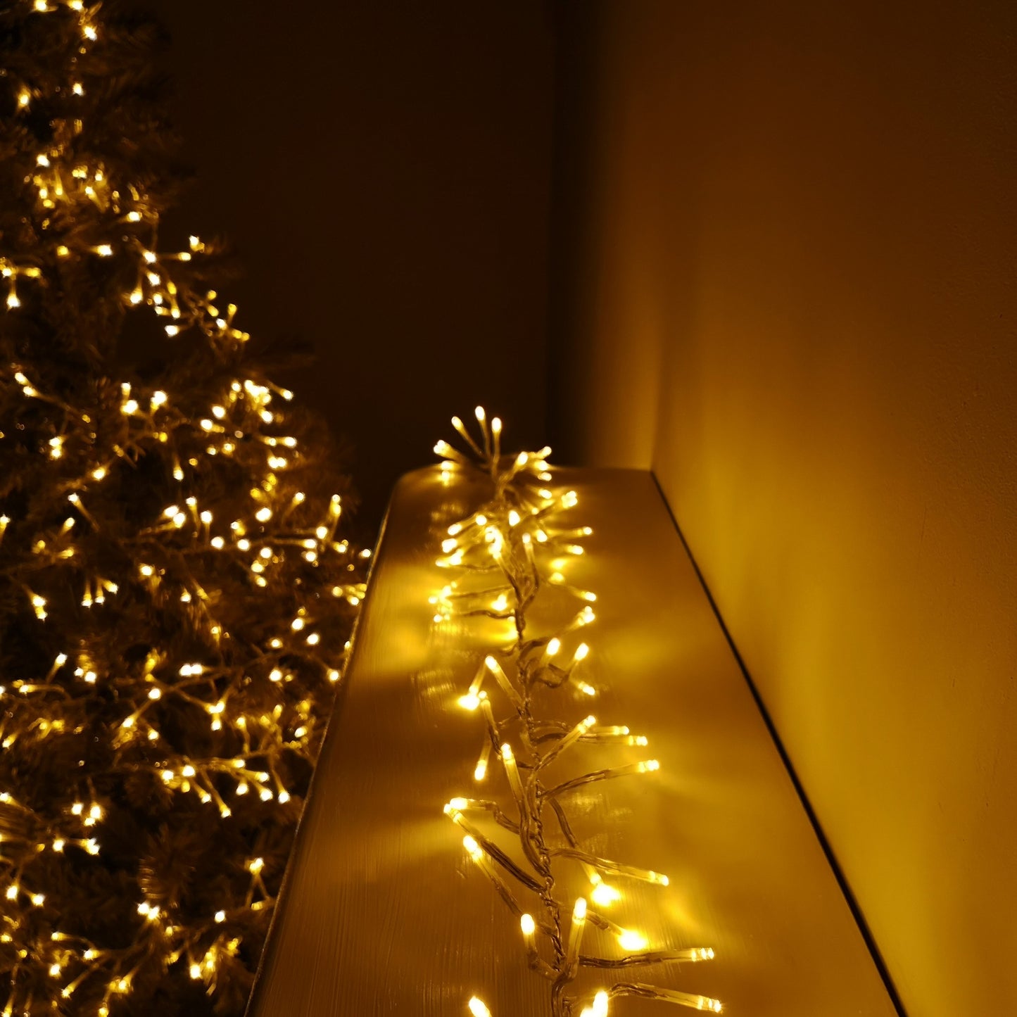 12m 960 LED Cluster Brights Multi-function Christmas Lights in Vintage Gold