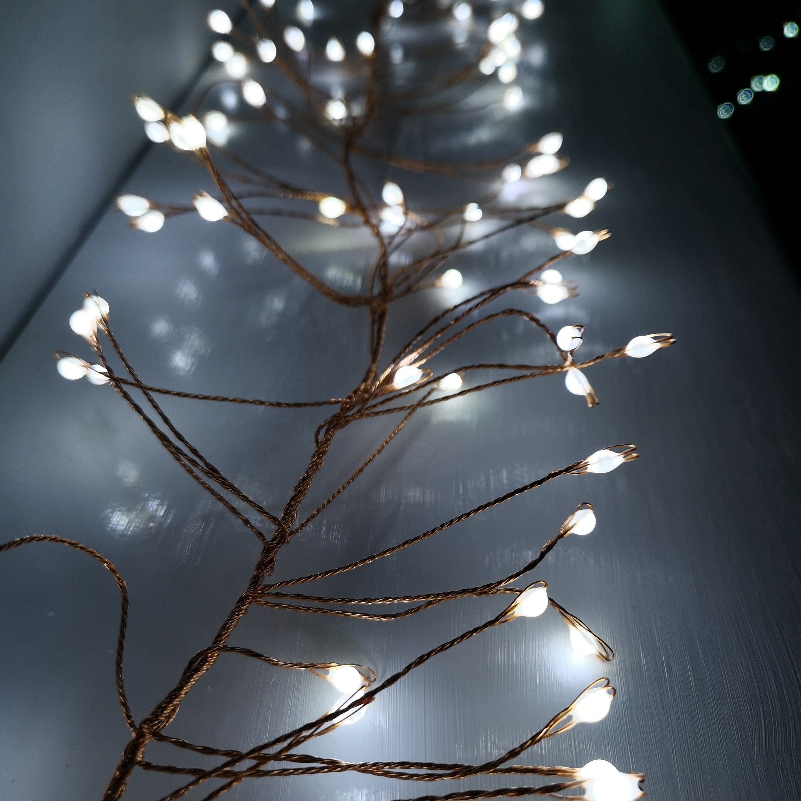 288 LED 1.8m Premier Christmas Outdoor 8 Function Gold Wire Lights in Cool White