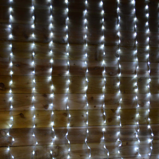 Premier 240 LED 1.5m x 2m Tall Cascading Waterfall Curtain Light - Cool White 2787