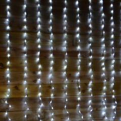 Premier 240 LED 1.5m x 2m Tall Cascading Waterfall Curtain Light - Cool White