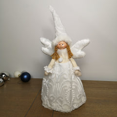 35cm Premier Christmas Tree Top Angel Decoration in White
