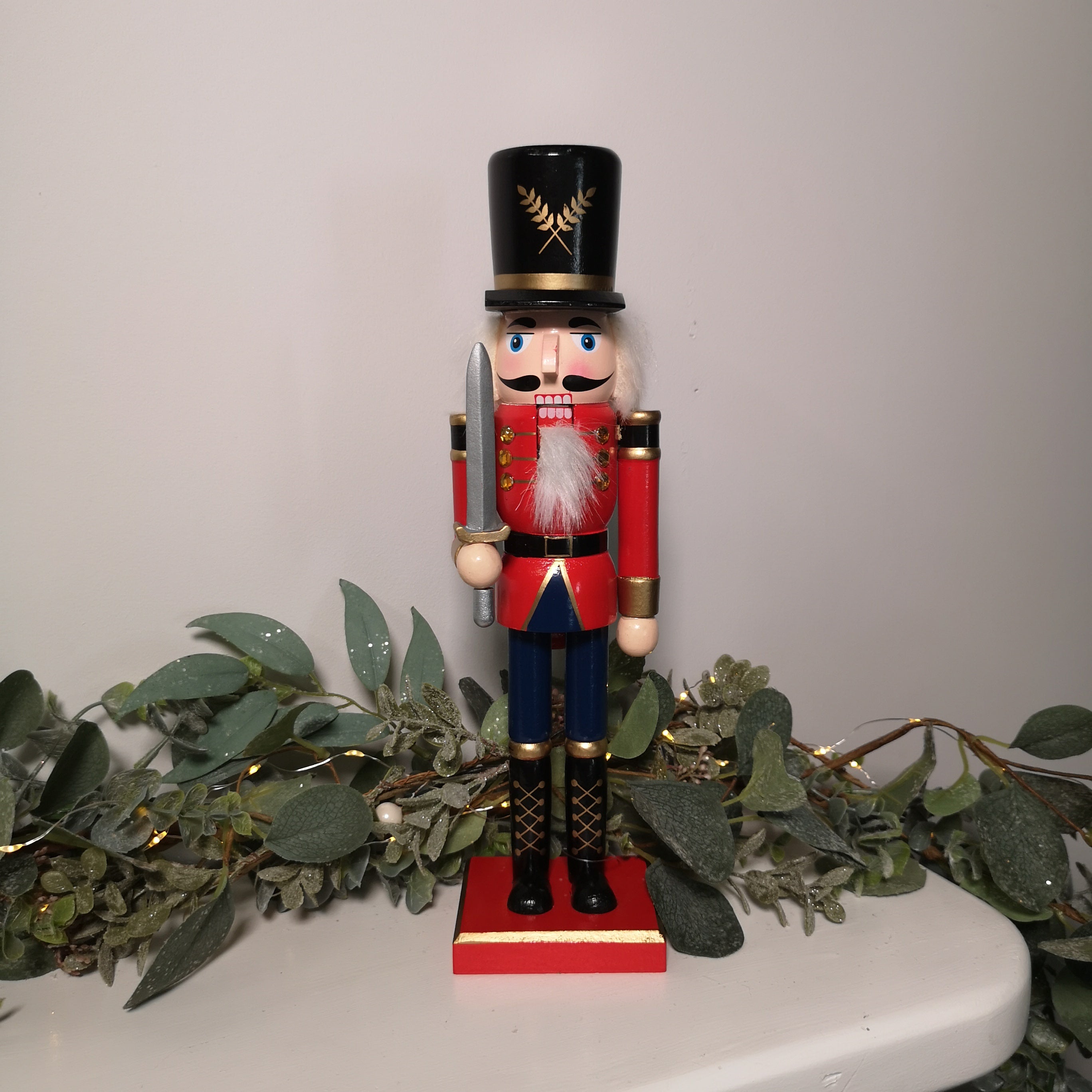 30cm Wooden Christmas Nutcracker Soldier Decoration with Red Body