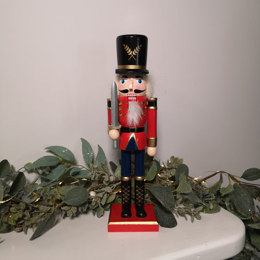 30cm Wooden Christmas Nutcracker Soldier Decoration with Red Body