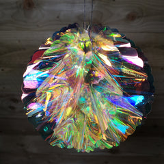 20cm 3D Iridescent Honeycomb Ball Christmas Hanging Decoration