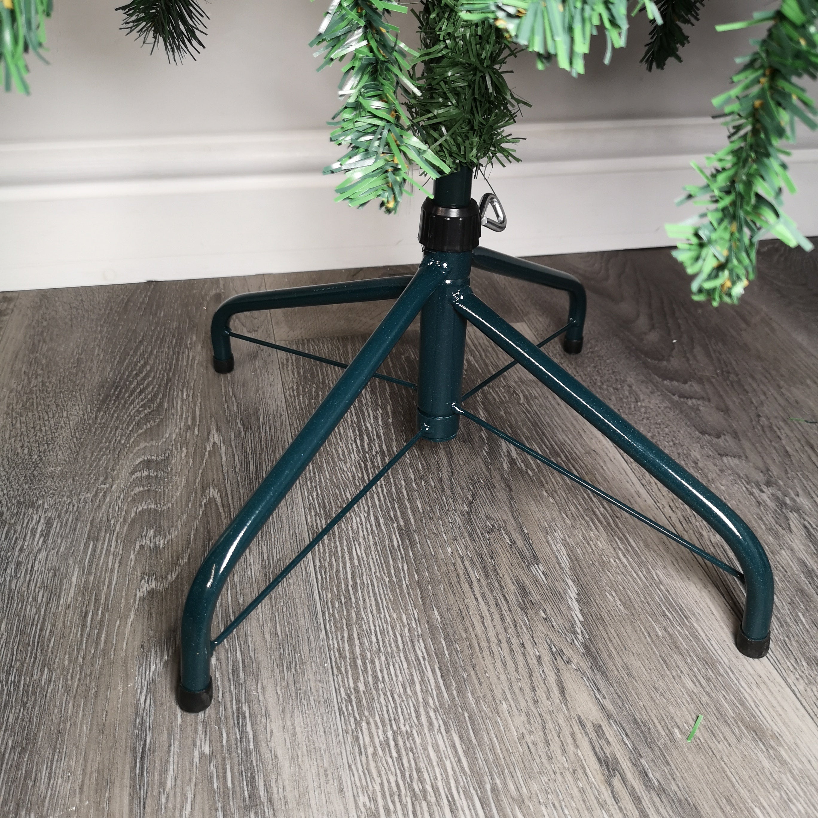 2m (6.5ft) Premier Plain Green Pencil Style PVC Spruce Pine Slim Christmas Tree with Stand