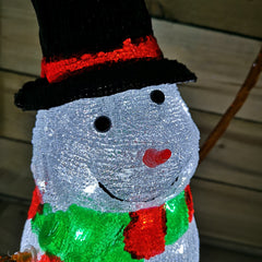 Snowtime 57cm Acrylic Christmas Snowman Light Up Decoration 72 Ice White LEDs