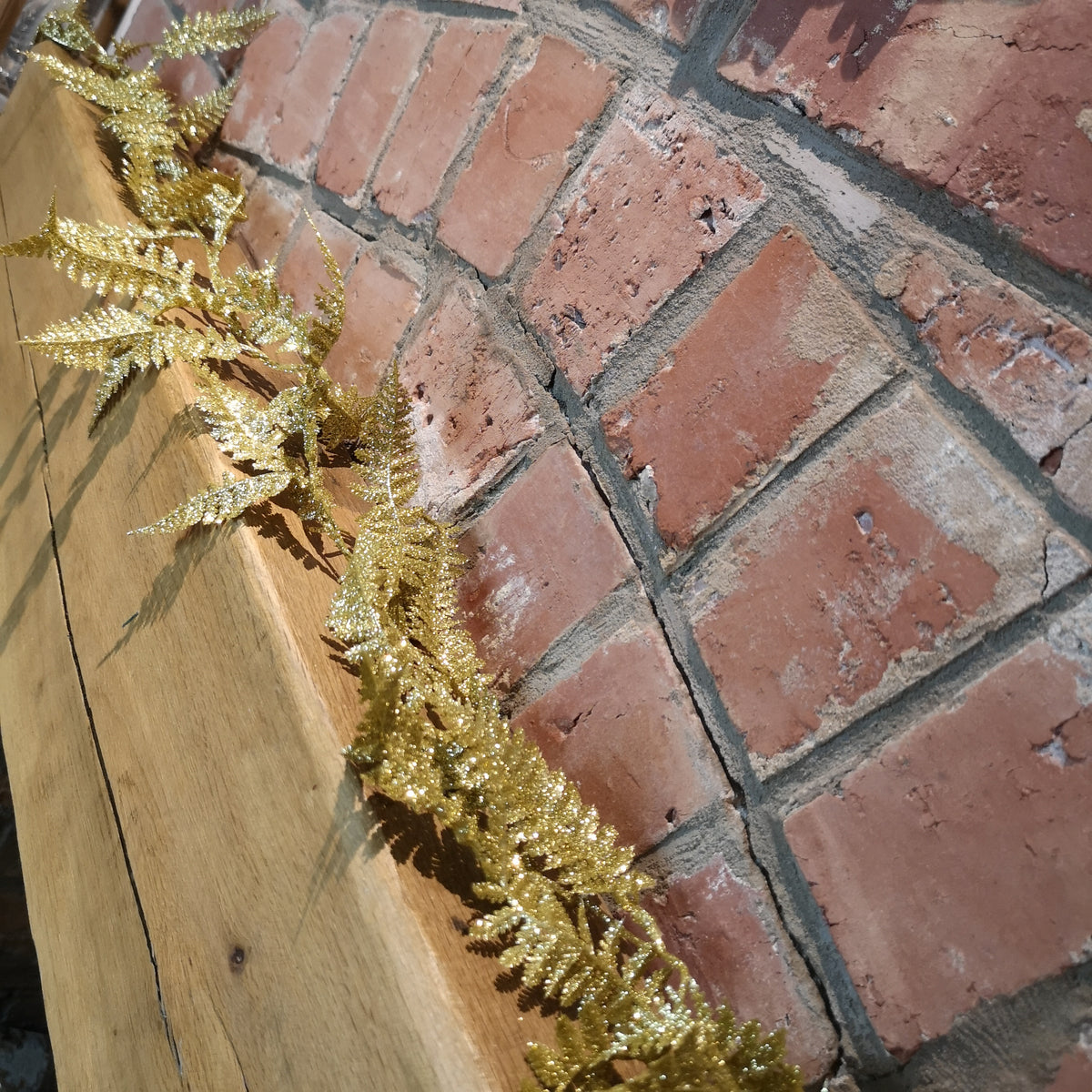 1.8m Christmas Maidenhair Fern Garland Decoration Gold