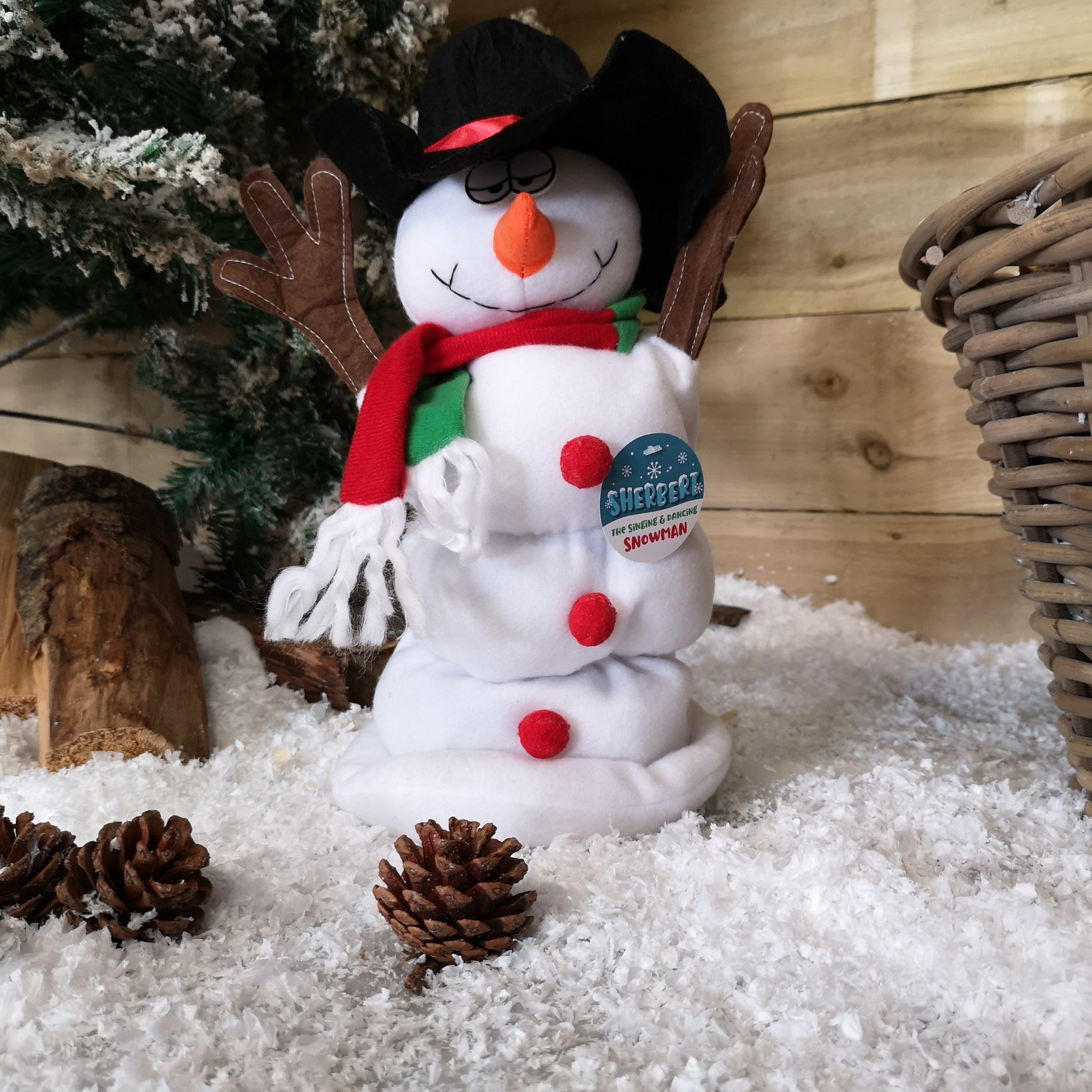 35cm Sherbert Christmas Singing & Dancing Snowman Animated Xmas Decoration Gift