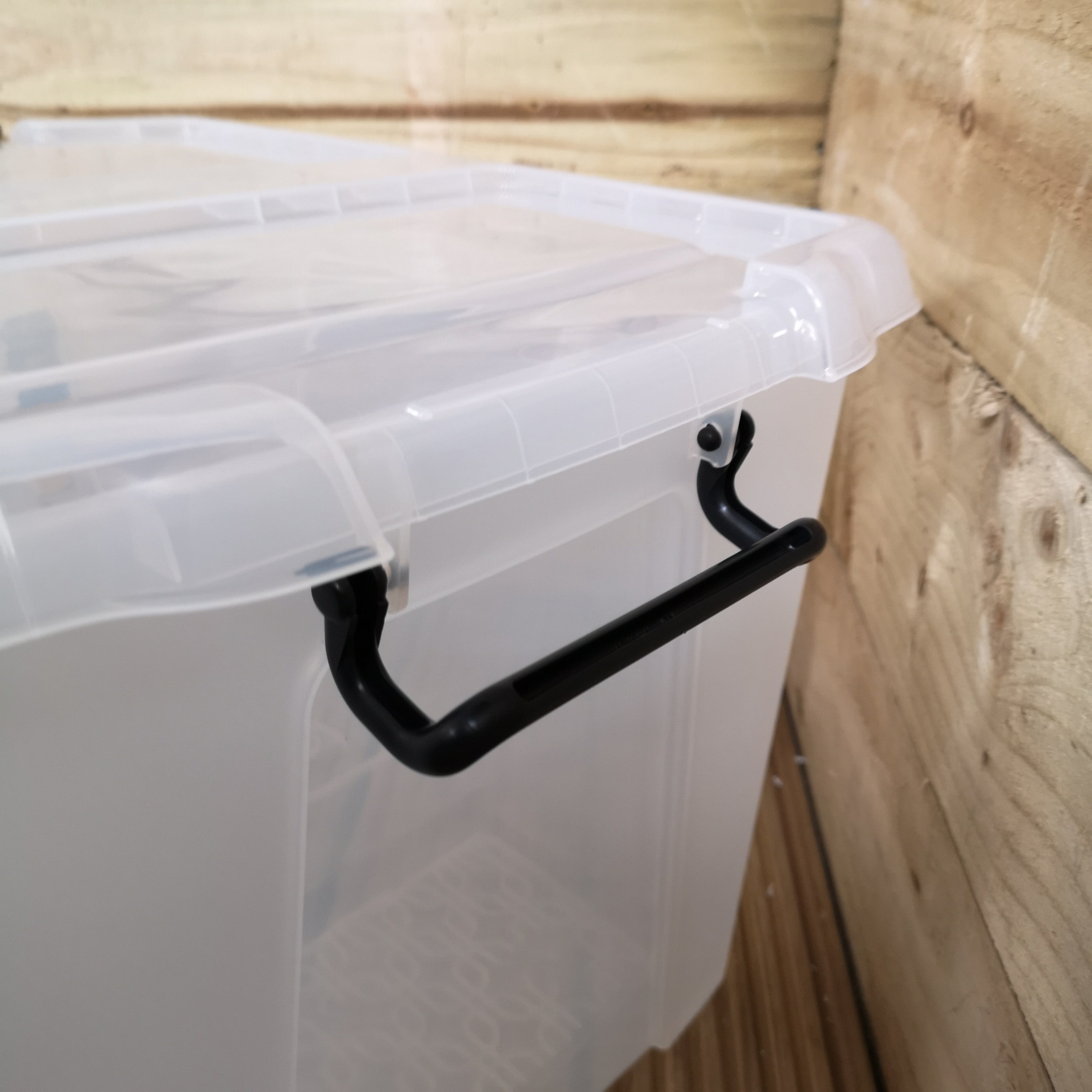 6 x 40L Smart Storage Box, Clear with Clear Extra Strong Lid, Stackable and Nestable Design Storage Solution