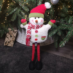 50cm Festive Plush Christmas Snowman Decoration with Extendable Legs