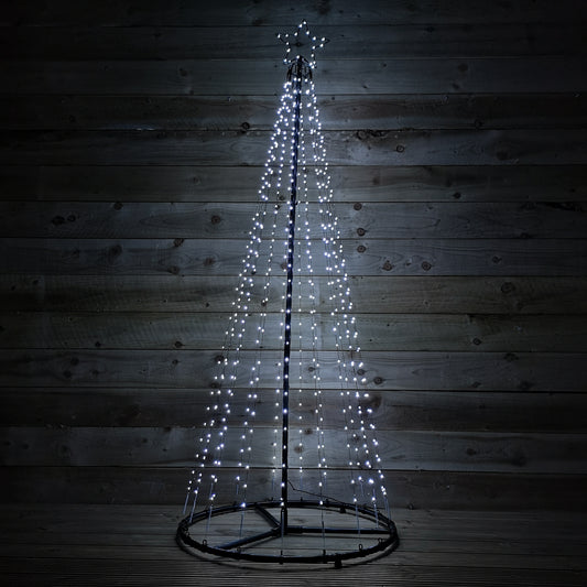 1.8m Outdoor Maypole Christmas Tree with 560 Ice White 10% Flashing LEDs