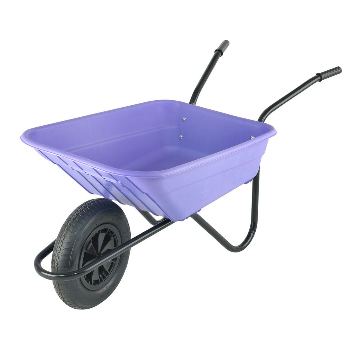 90 Litre Heavy Duty Plastic Wheelbarrow – Lilac / Purple – Pneumatic Wheel