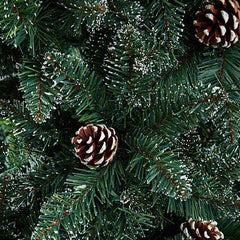 6ft (180cm) Rocky Mountain Pine Green Artificial Christmas Tree Snow Tip and Pine Cones
